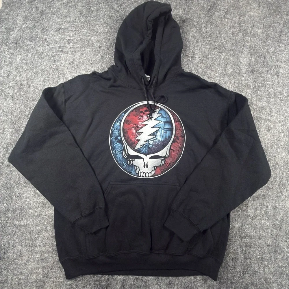 Vintage 2004 Liquid Blue Grateful Dead Steal Your Face Hoodie Black Large